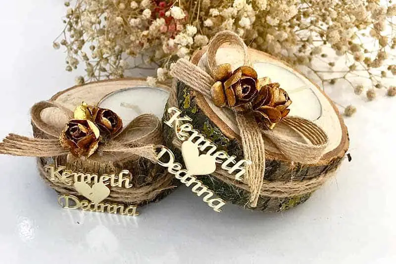 personalized tea light wedding favors