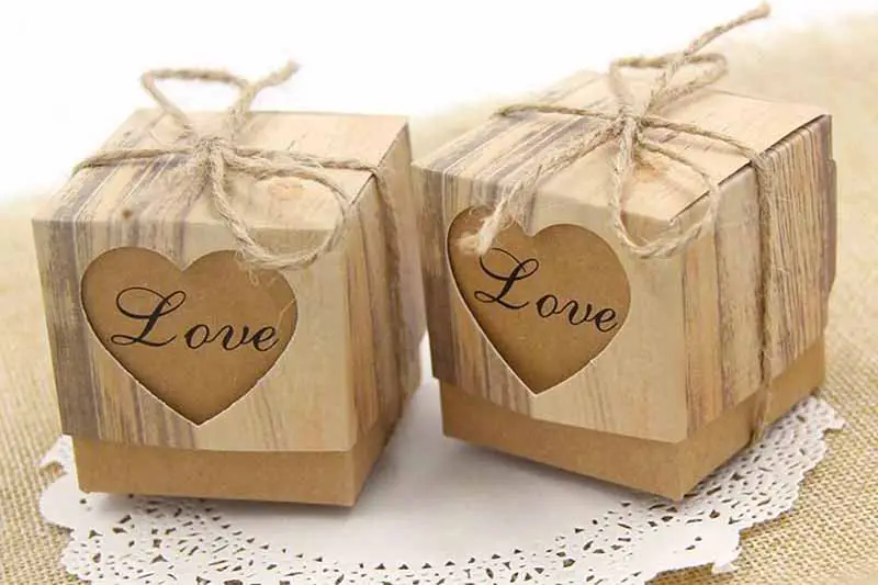 rustic theme wedding favor boxes for door gifts