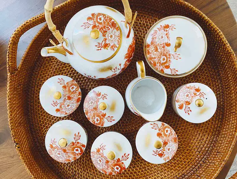 christmas tea set - japanese porcelain