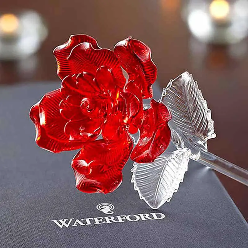 crystal glass preserved rose as Valentine's Day gift