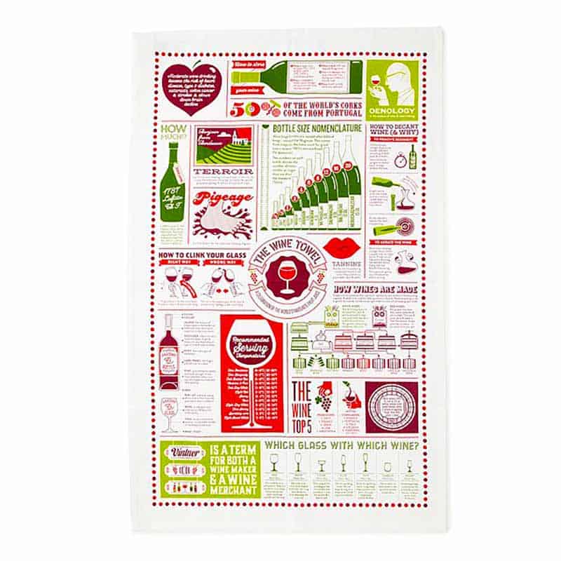 valentine's day tea towel - wine