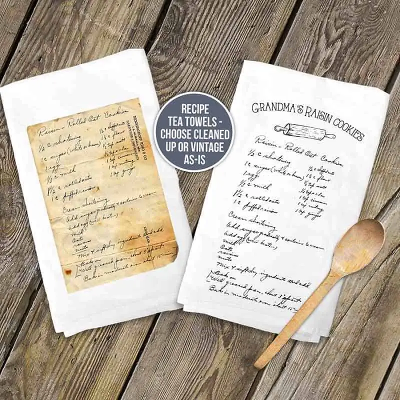 retirement tea towel for Him or Her - personalized recipe
