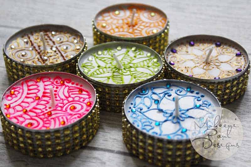 henna tealights for bridal shower tea party